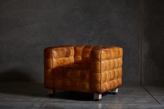 Patinated Leather "Kubus" Club Chair by Josef Hoffman for Wittman