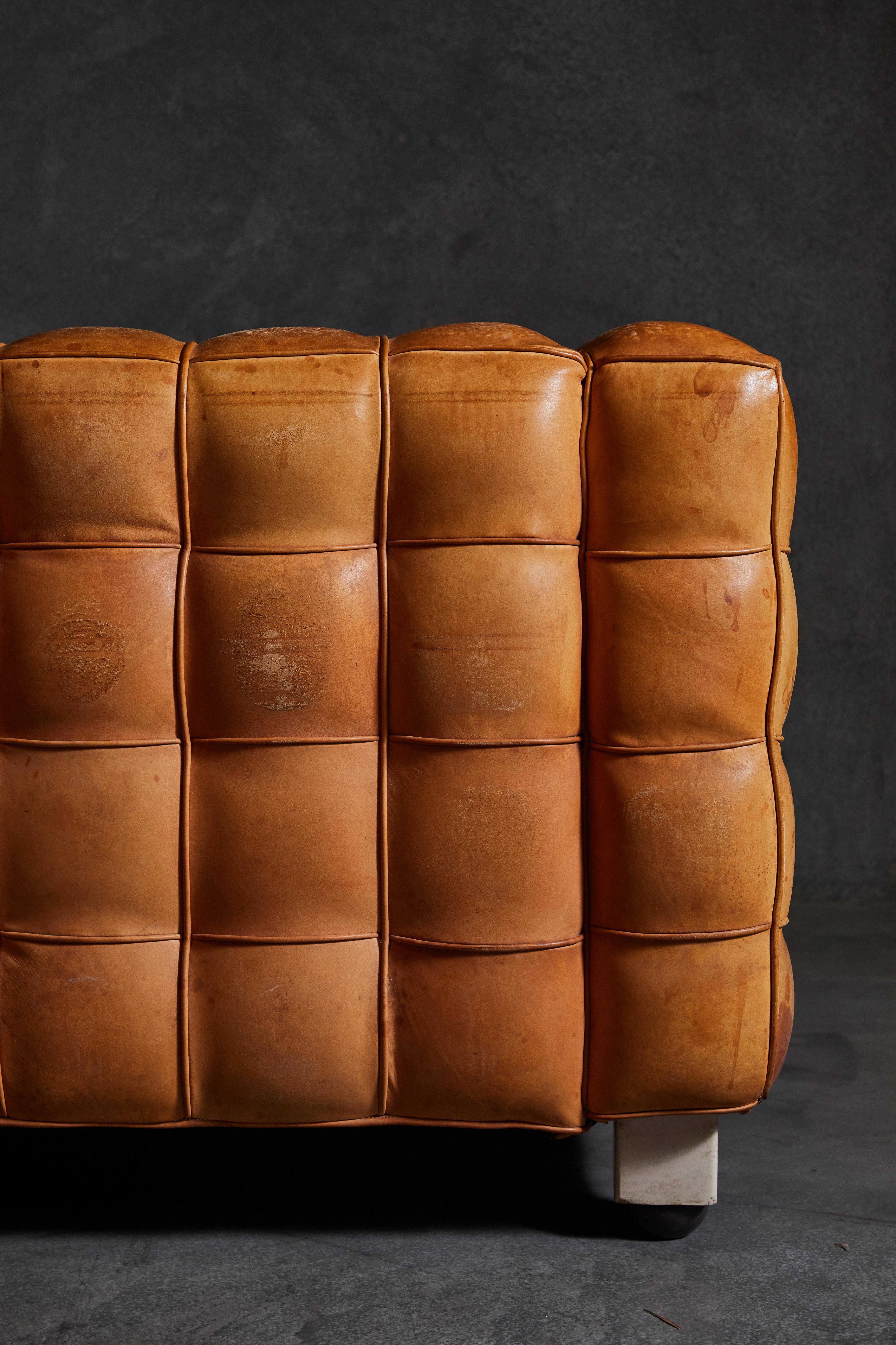 Mid-20th Century Patinated Leather 