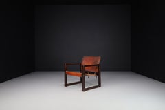 Patinated Leather Safari Lounge Chair Karin Mobring, Sweden, 1970s