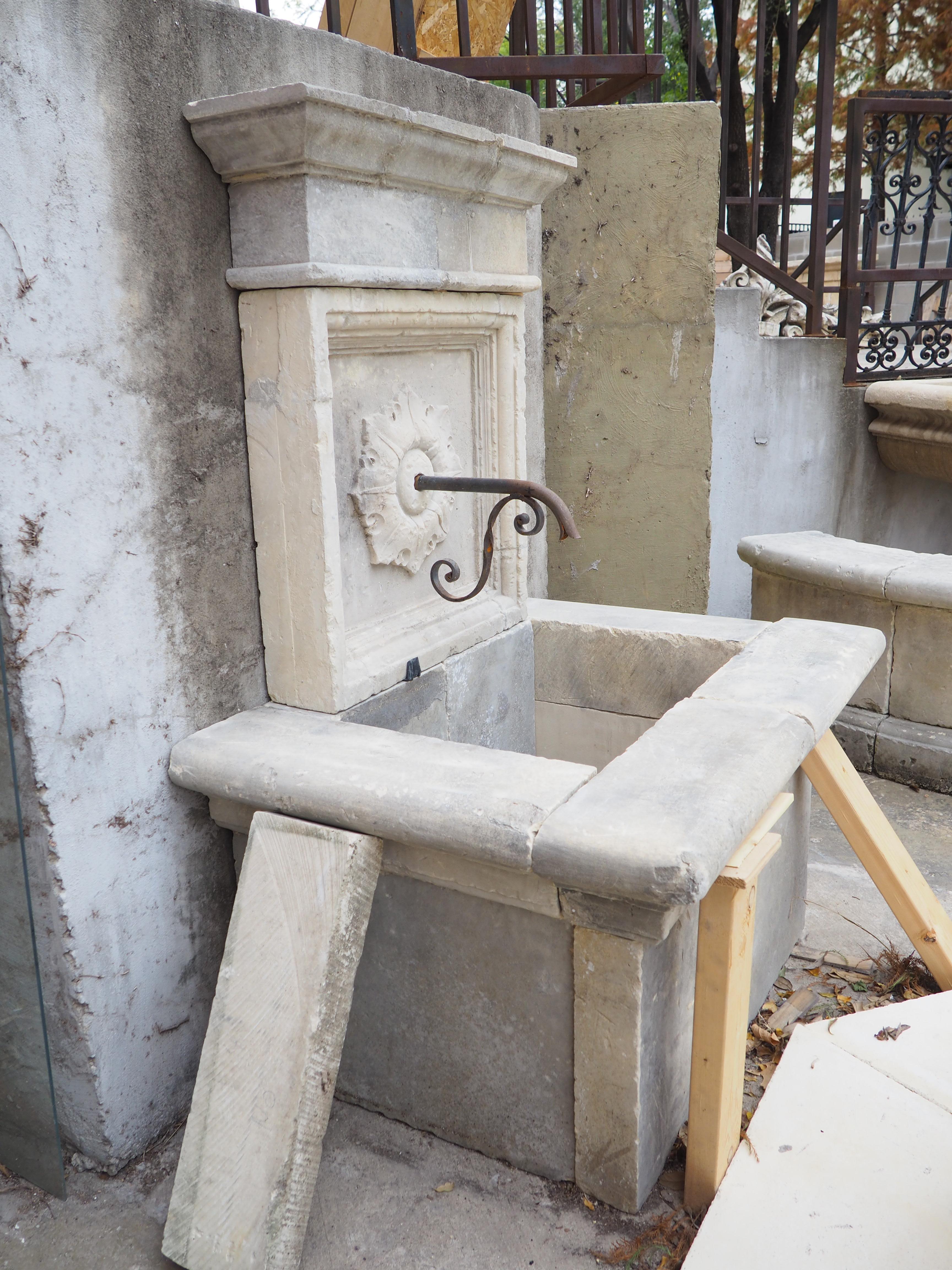 Patinated Limestone Wall Fountain from Southern Italy 2