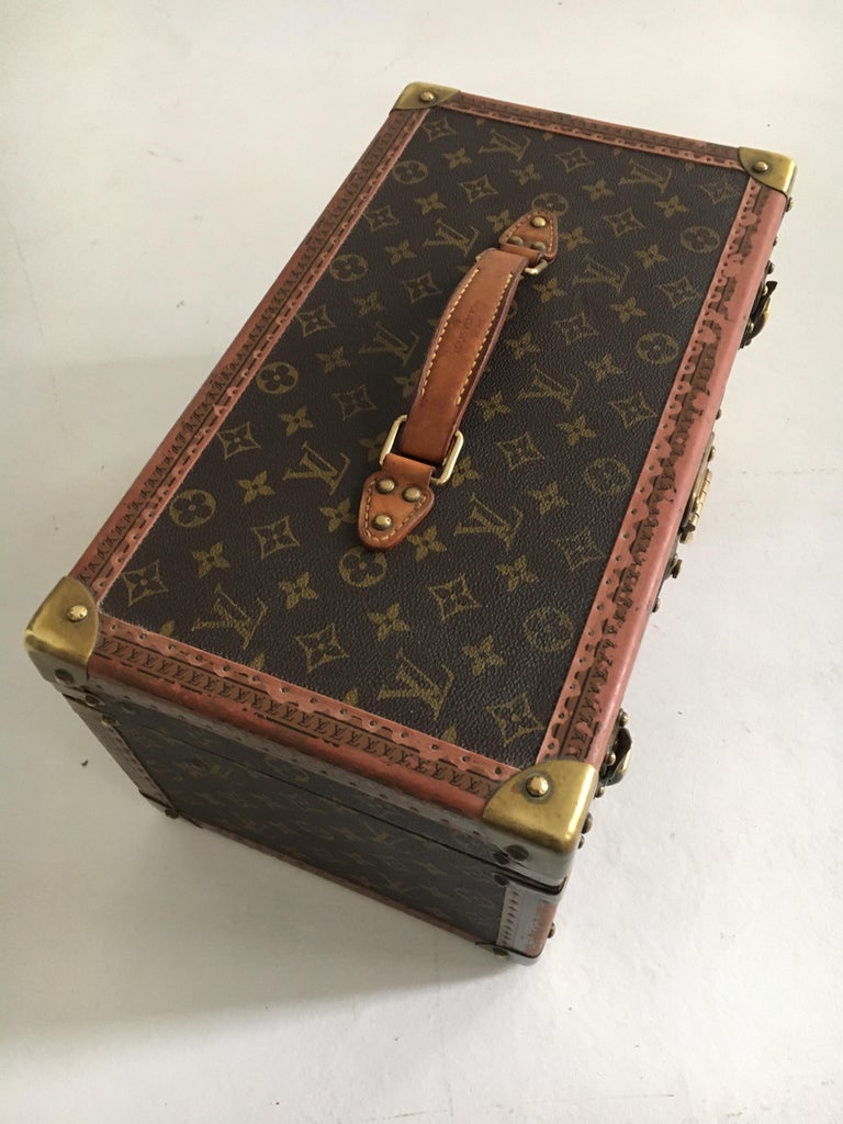 Patinated Louis Vuitton Train Case Louis Vuitton Beauty Case, France, 1990s at 1stDibs