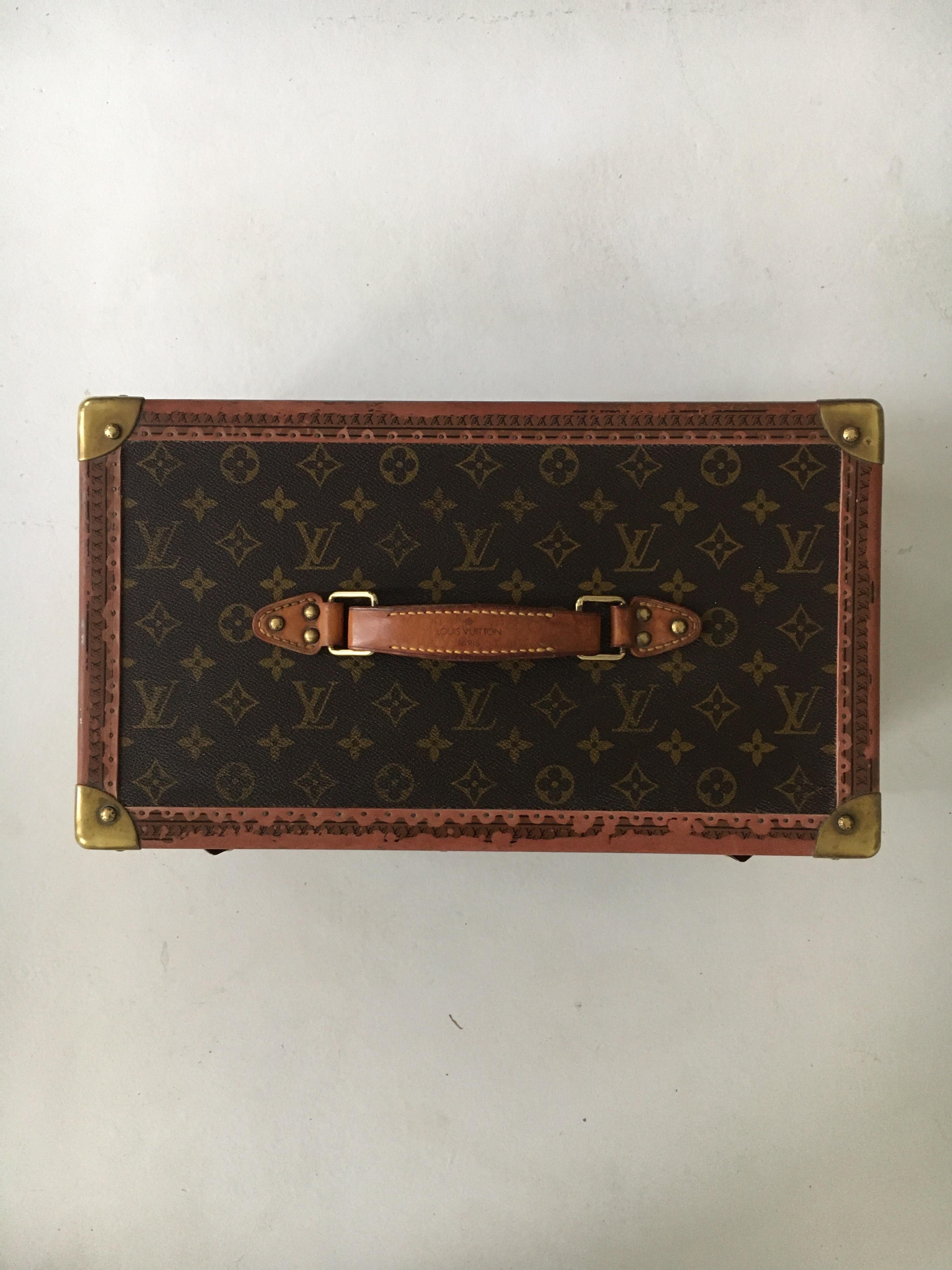 Late 20th Century Patinated Louis Vuitton Train Case Louis Vuitton Beauty Case, France, 1990s