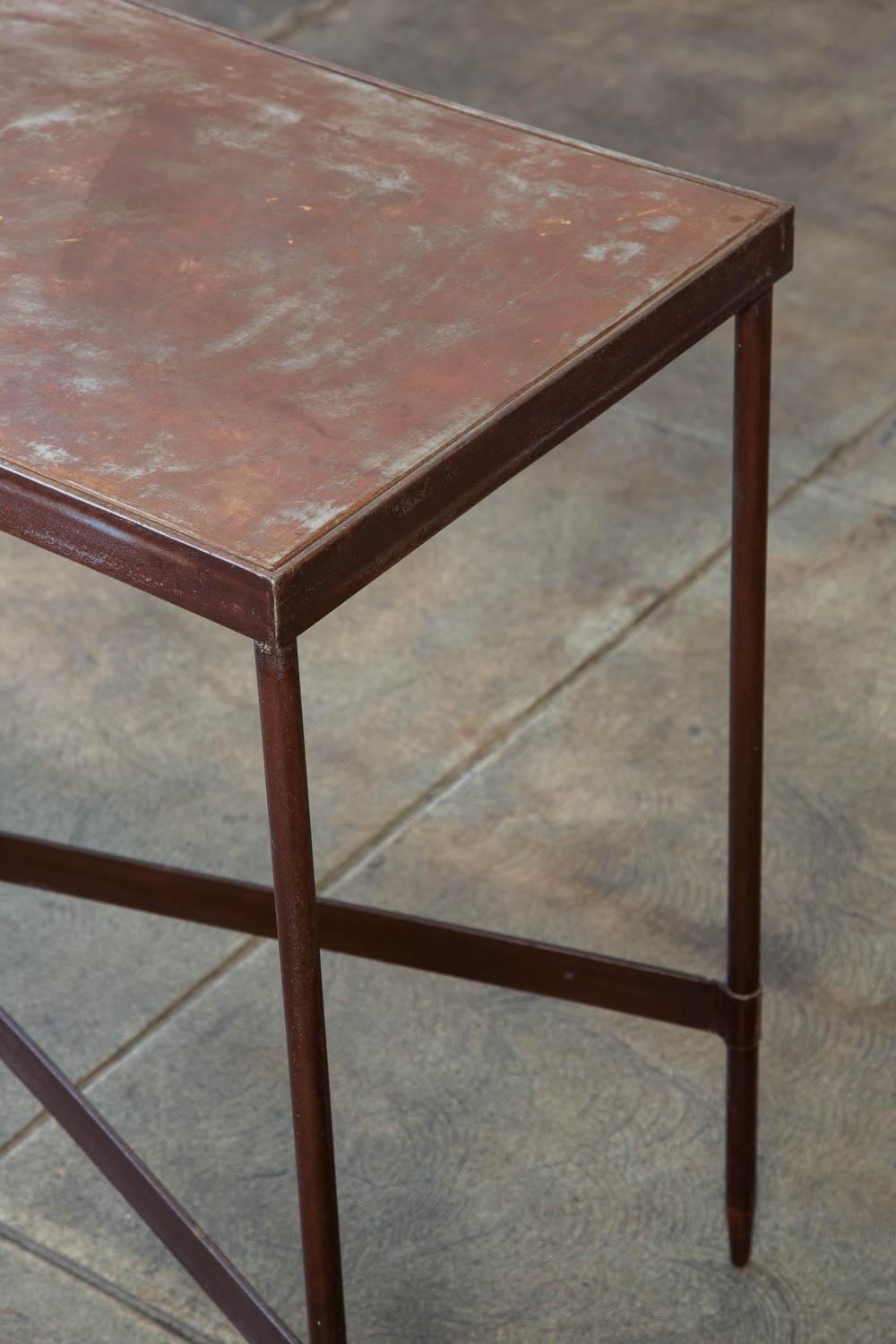 Patinated Metal Console Table 3