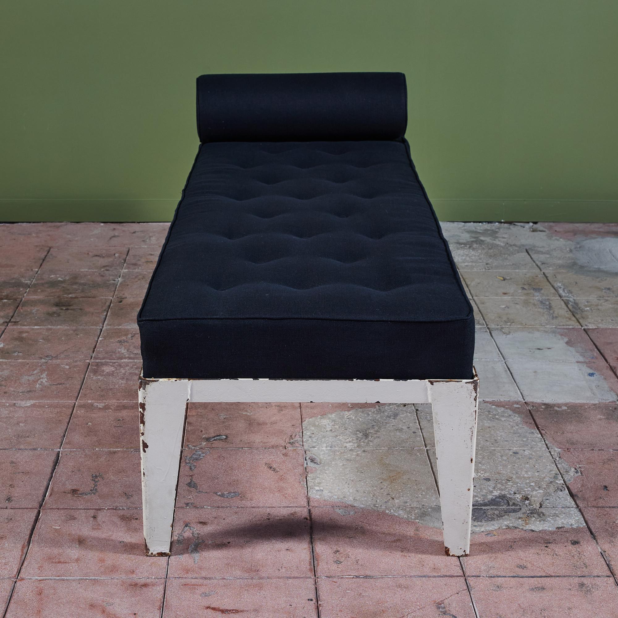 Patinated Metal Daybed with Tufted Cushion 2