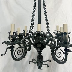 Patinated Metal Foliage Chandelier