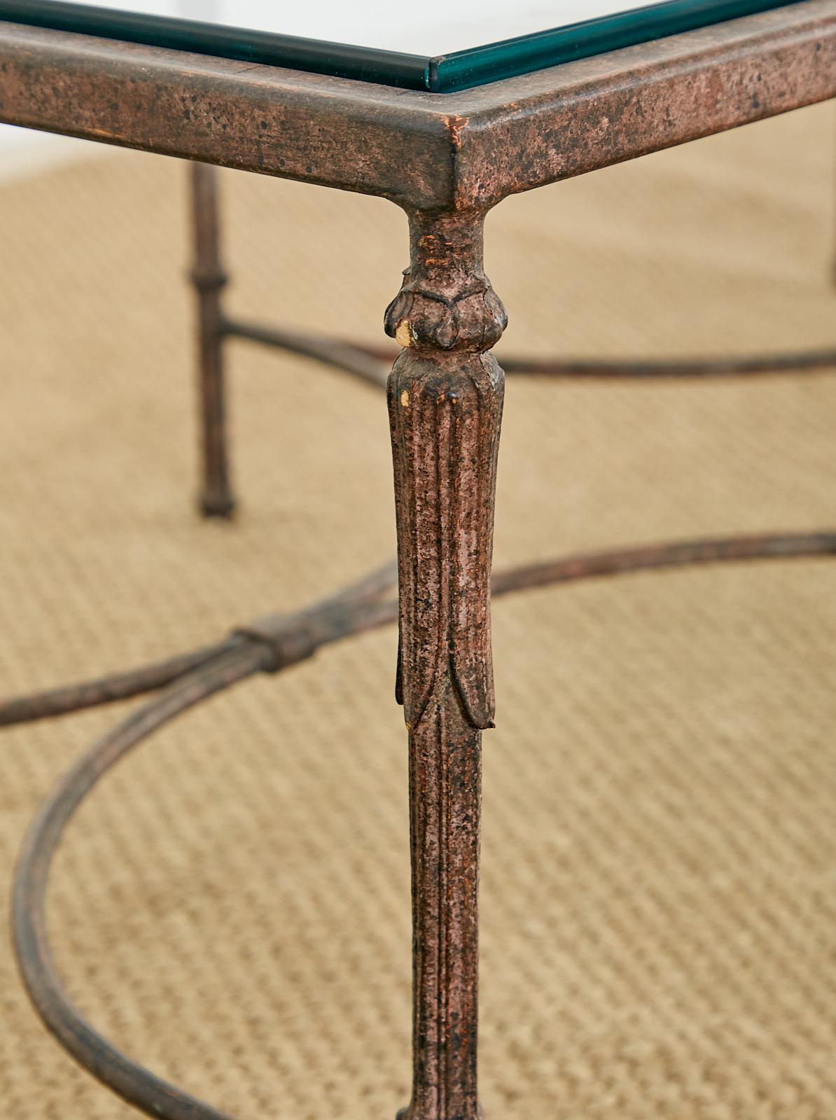 Patinated Neoclassical Maison Jansen Style Bronze Cocktail Table 8