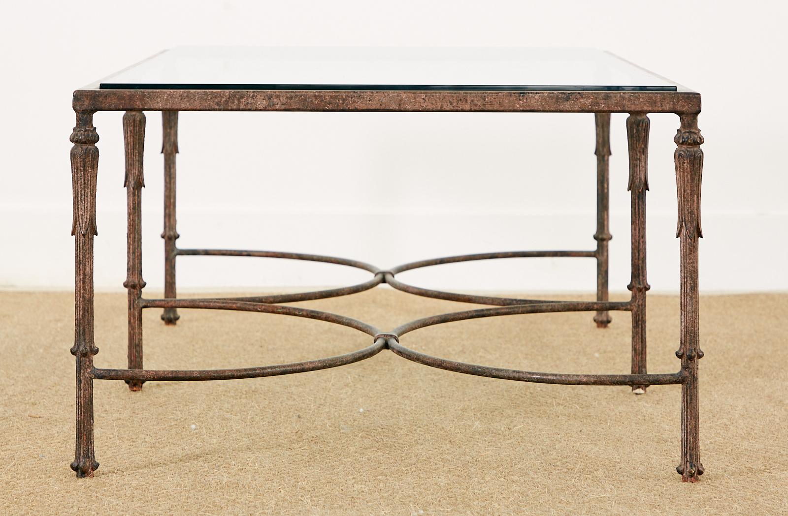 Patinated Neoclassical Maison Jansen Style Bronze Cocktail Table 12