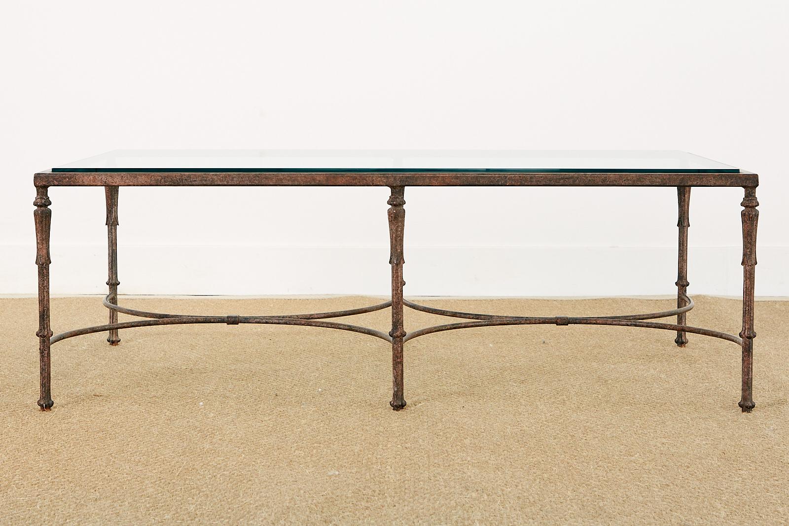 French Patinated Neoclassical Maison Jansen Style Bronze Cocktail Table