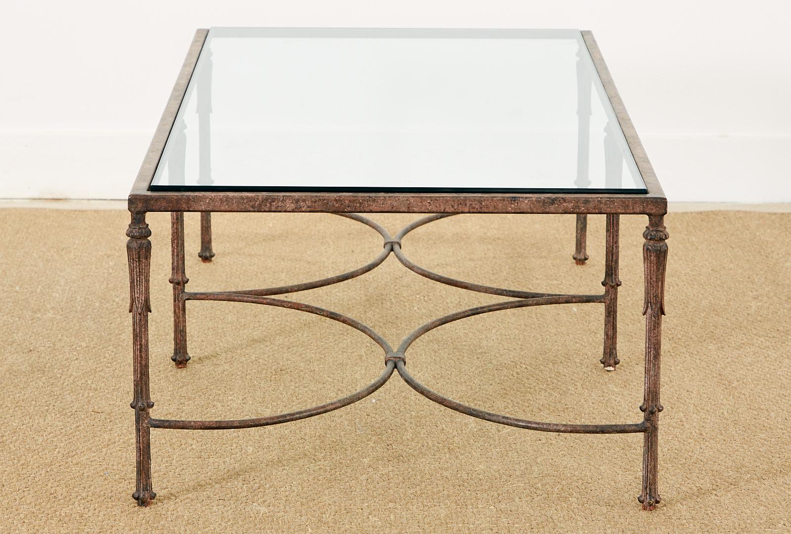 20th Century Patinated Neoclassical Maison Jansen Style Bronze Cocktail Table