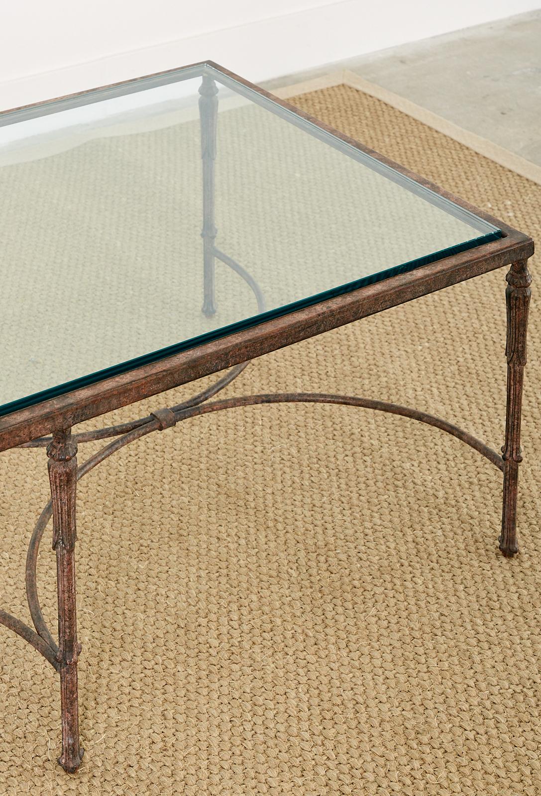 Patinated Neoclassical Maison Jansen Style Bronze Cocktail Table 3