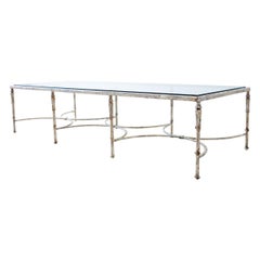 Patinated Neoclassical Maison Jansen Style Bronze Cocktail Table