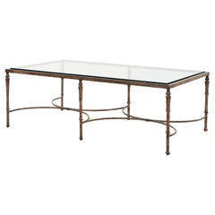 Patinated Neoclassical Maison Jansen Style Bronze Cocktail Table