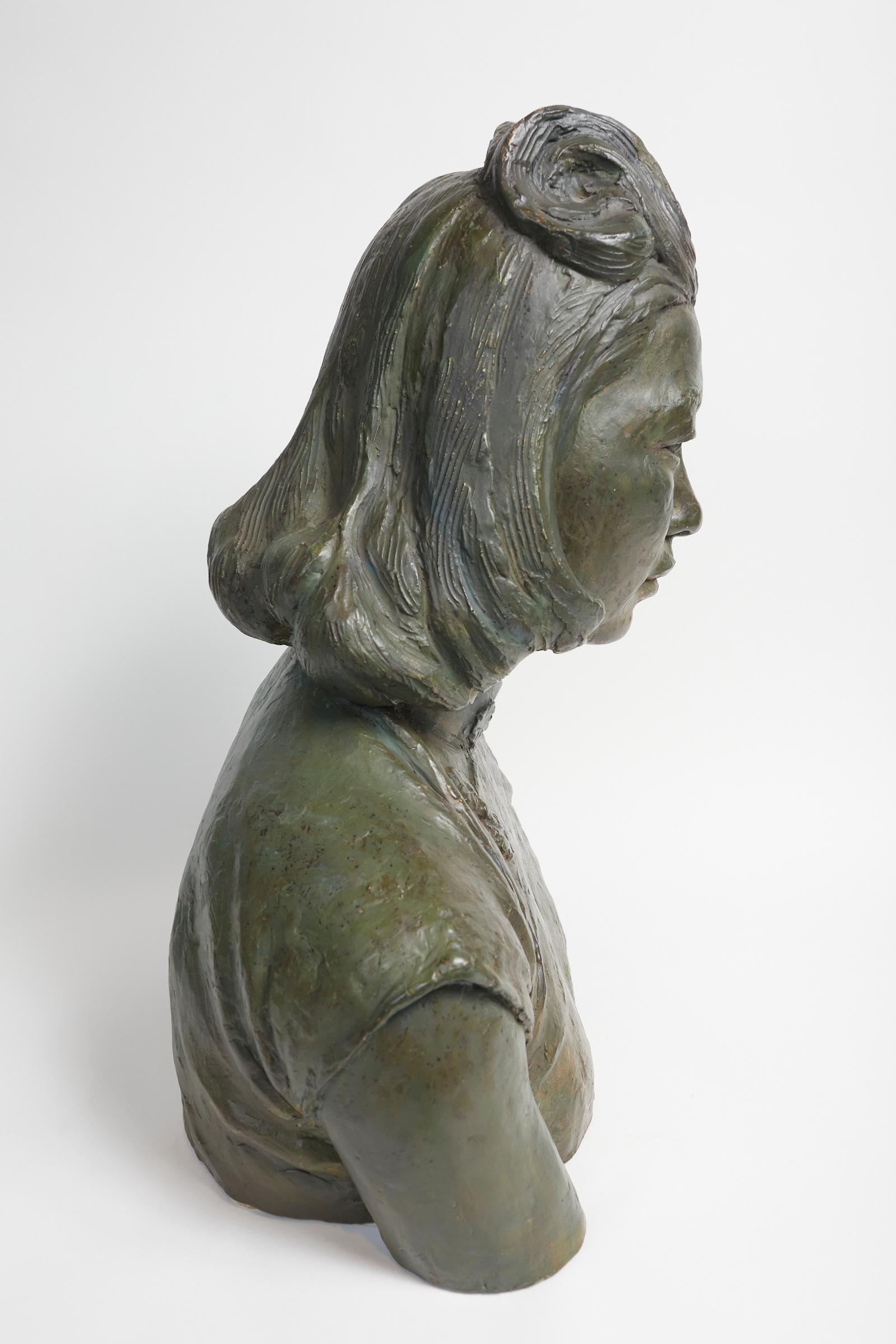 Canadian Patinated Plaster Bust of an Asian Woman by Herbert McRae Miller  For Sale