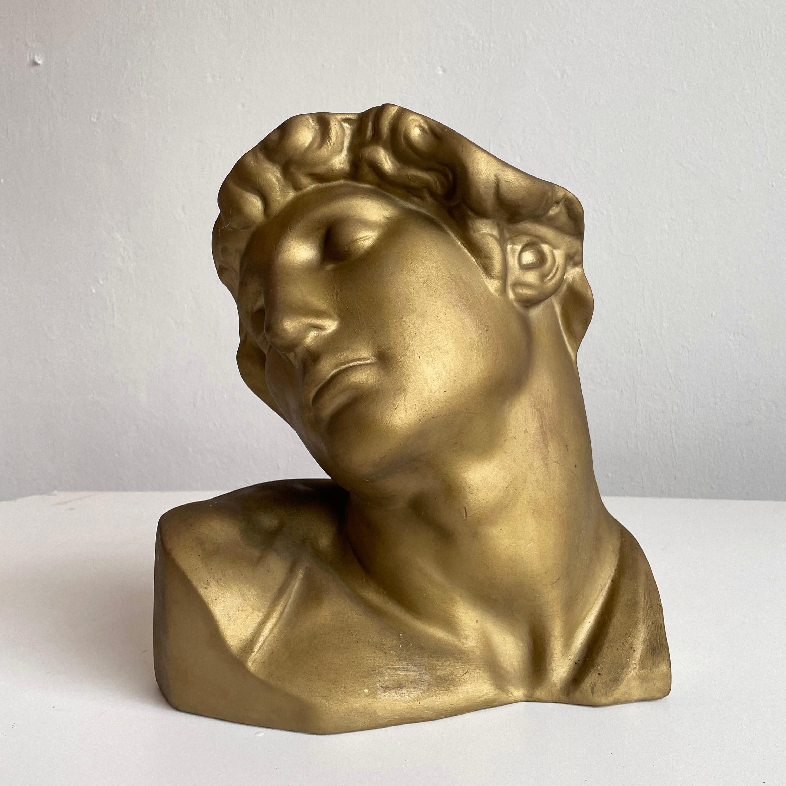 Patinated Plaster Bust of a Dying Slave, Michelangelo, Cast by Mulaza, ca 1970s For Sale 3