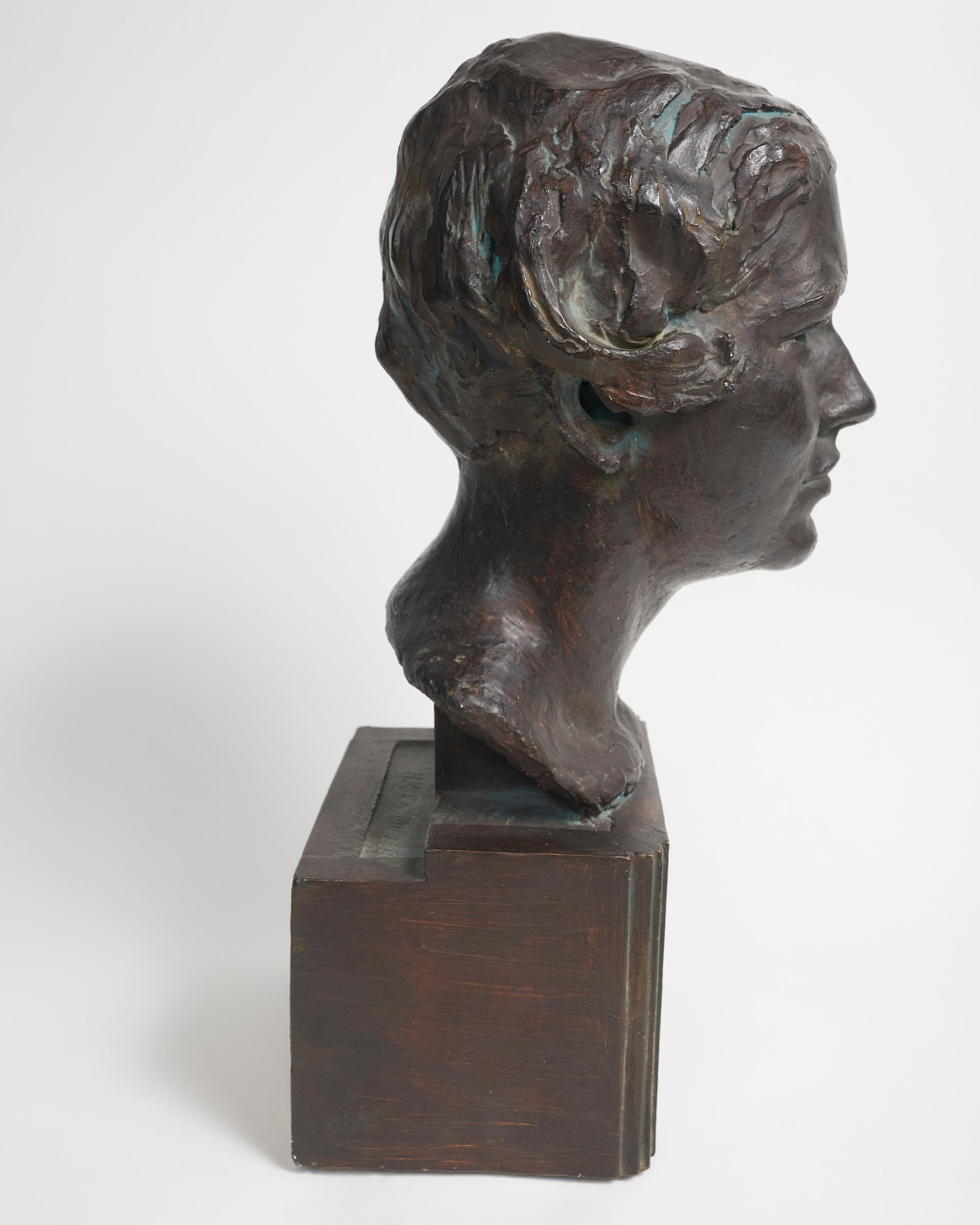 Canadian Patinated Plaster Bust of a Woman 
