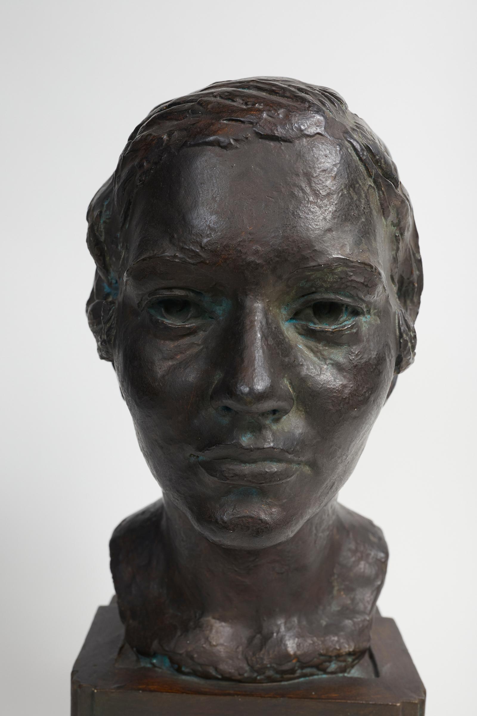 Patinated Plaster Bust of a Woman 