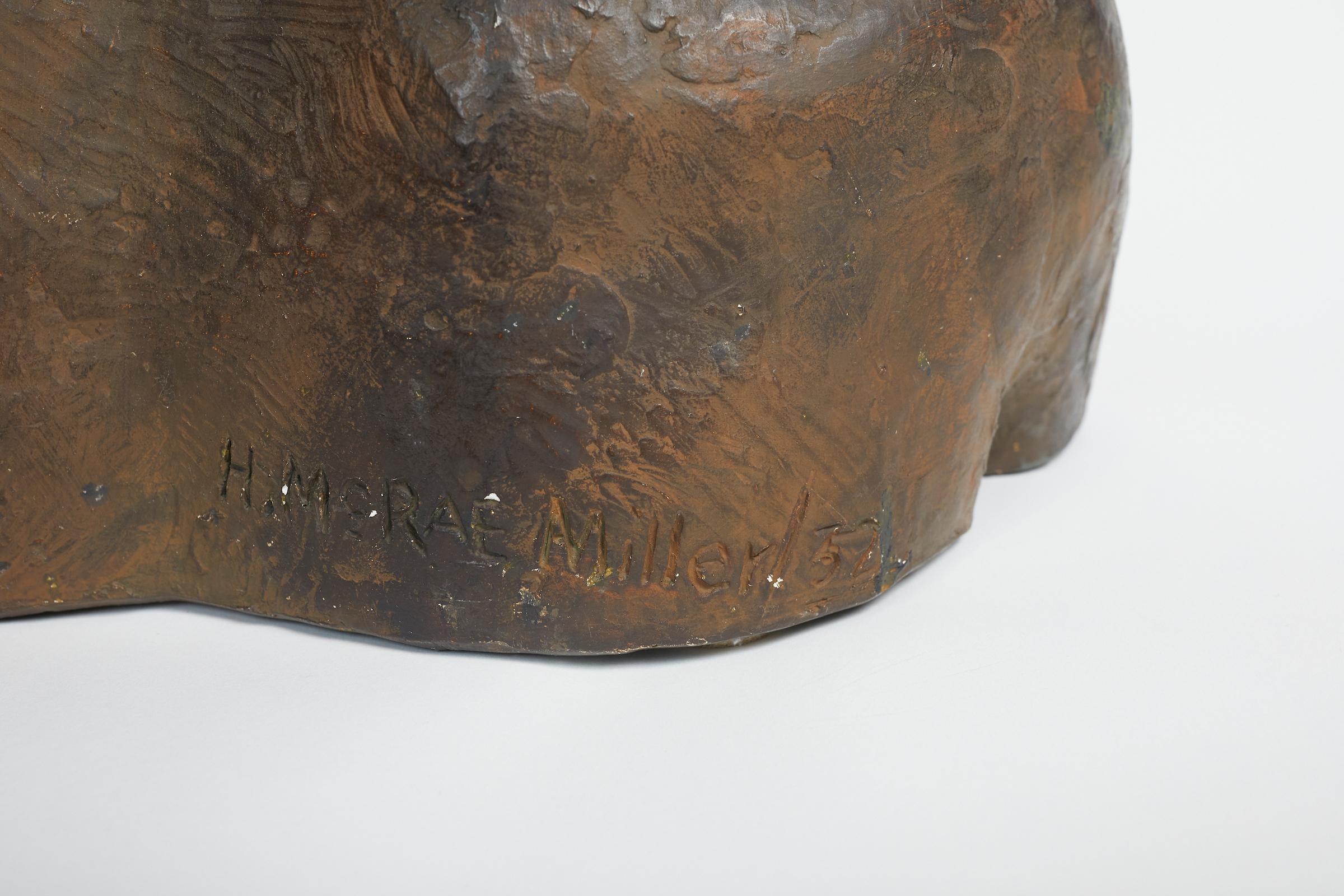 Buste de femme en plâtre patiné d'Herbert McRae Miller Bon état - En vente à Montreal, QC