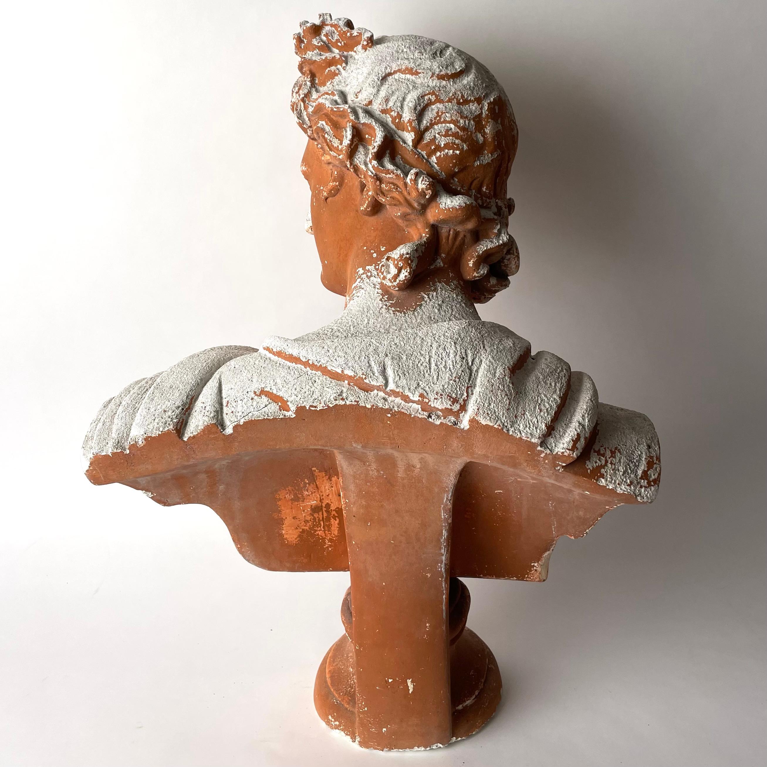 Plaster Patinated plaster sculpture after Apollo di Belvedere, late 19th Century For Sale