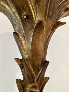 Patinated Resin & Plaster Palm Torchieres in the Manner of Serge Roche, Pair