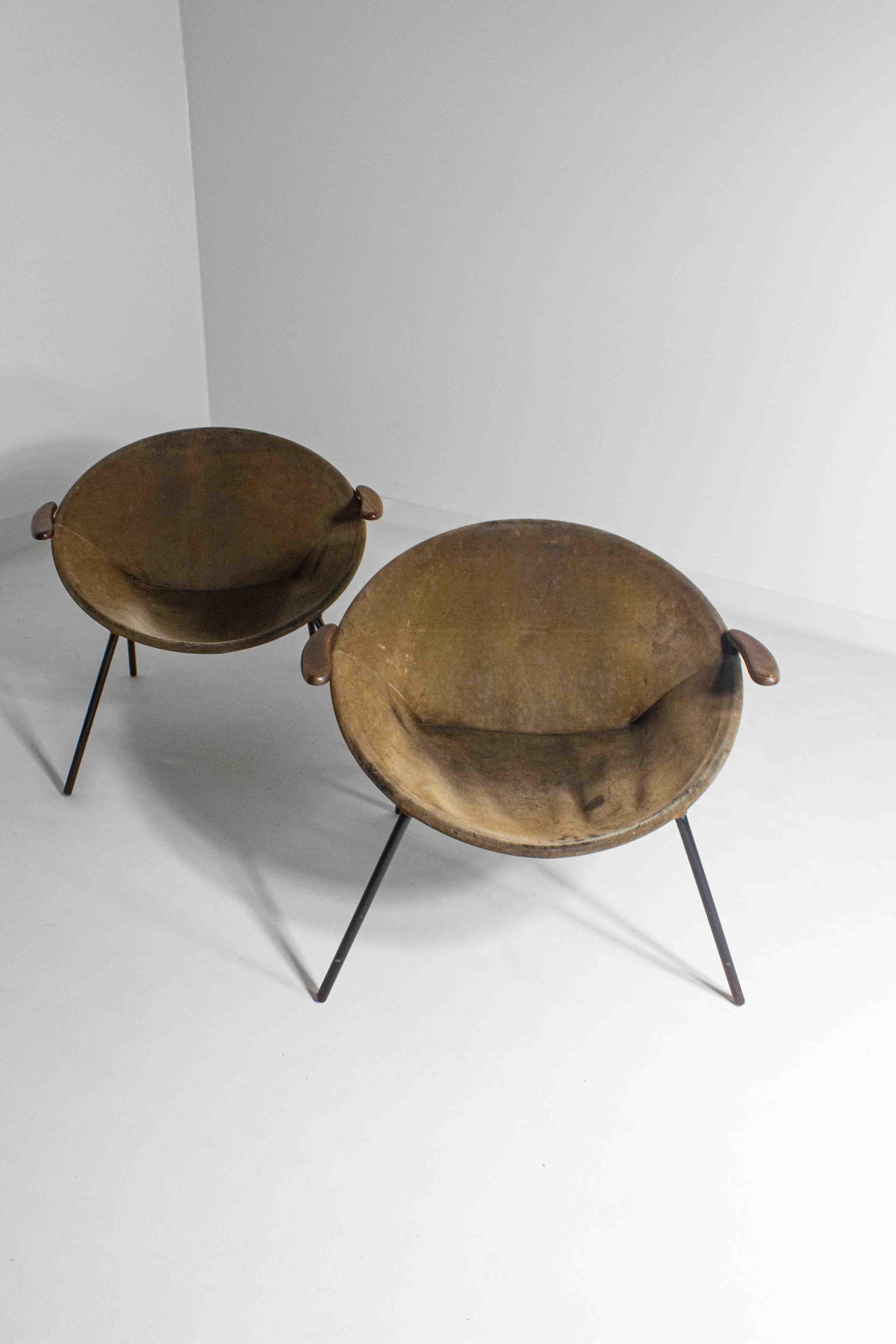 Patinated set of 'Balloon' Chairs by Hans Olsen, Denmark 1950s For Sale 2