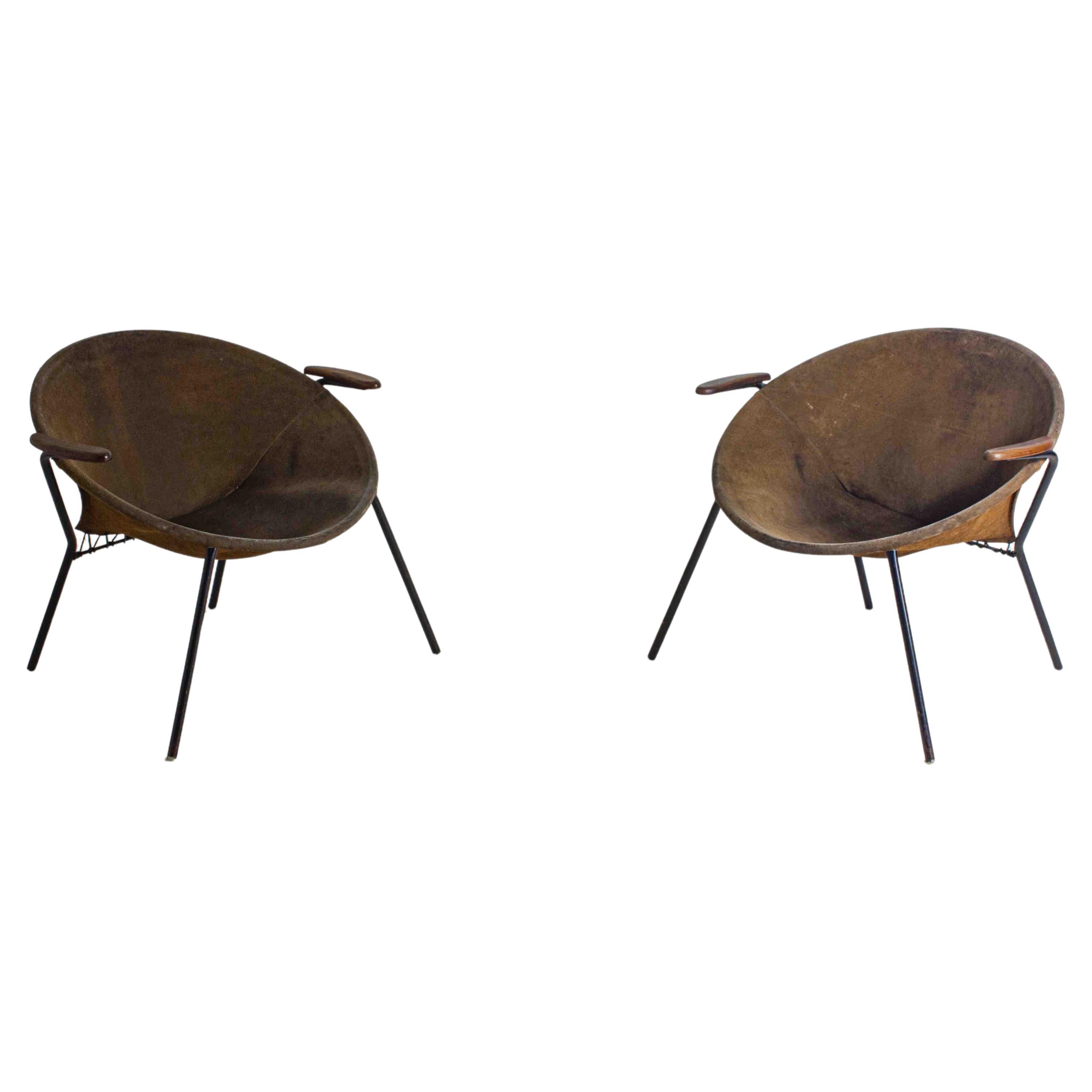 Patinated set of 'Balloon' Chairs by Hans Olsen, Denmark 1950s For Sale