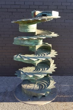 Patinated Silicon Bronze Fountain Sculpture by Texas Artist Harvey J Bott