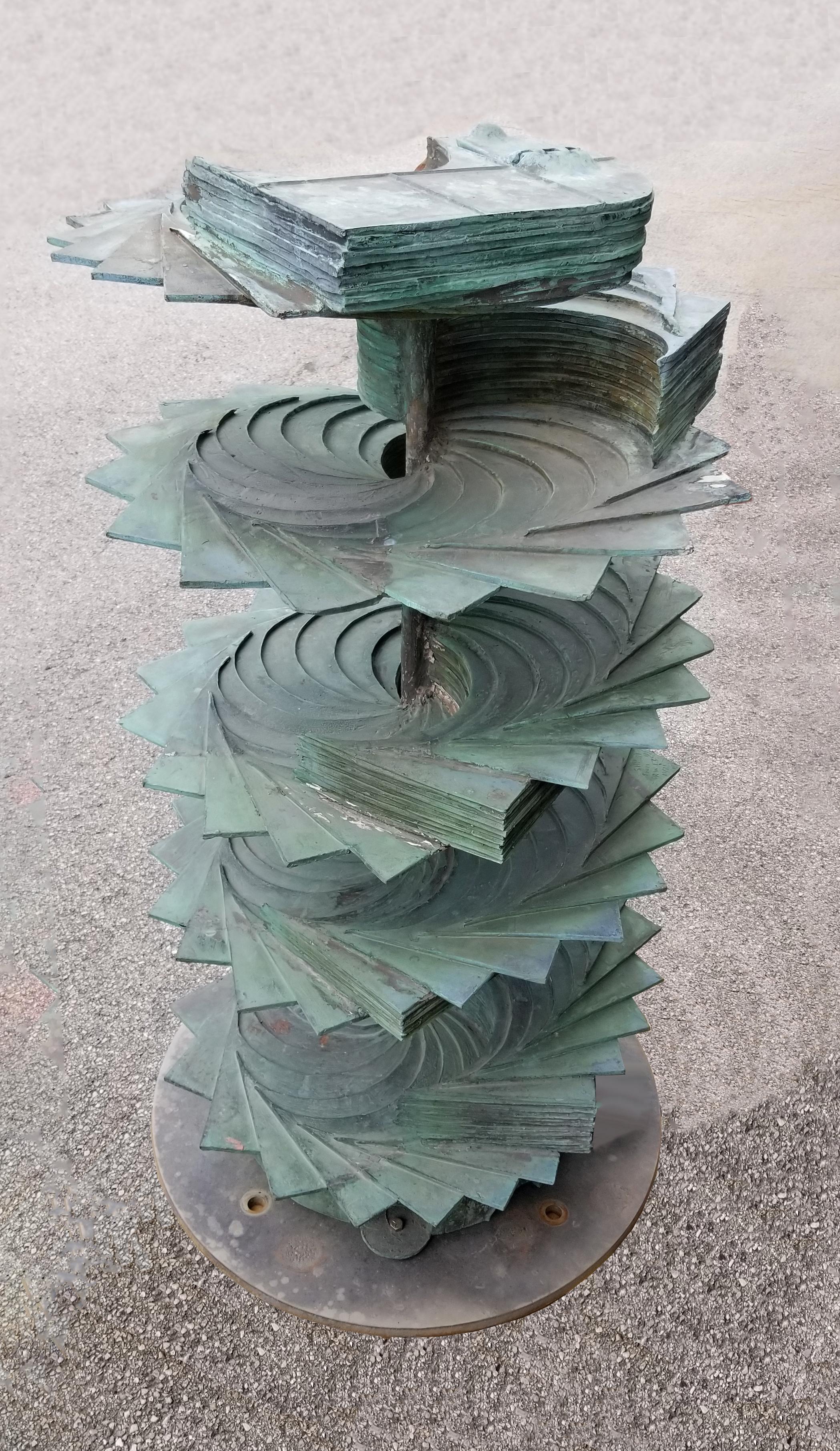 Patinierte Siliziumbronze-Brunnenskulptur des texanischen Künstlers Harvey J Bott 1