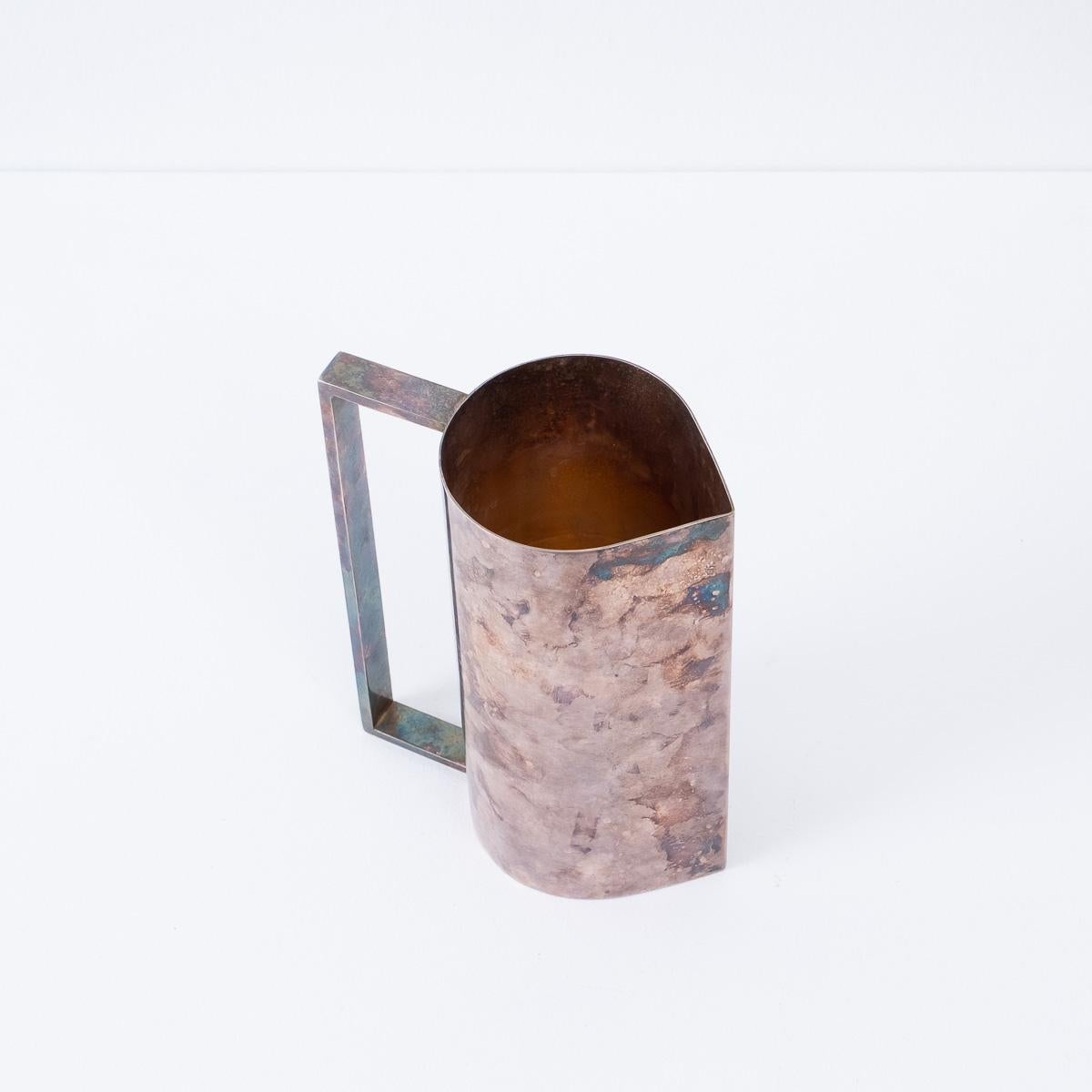 20th Century Patinated Silver Pitcher Armani Casa, Italy, 1990s