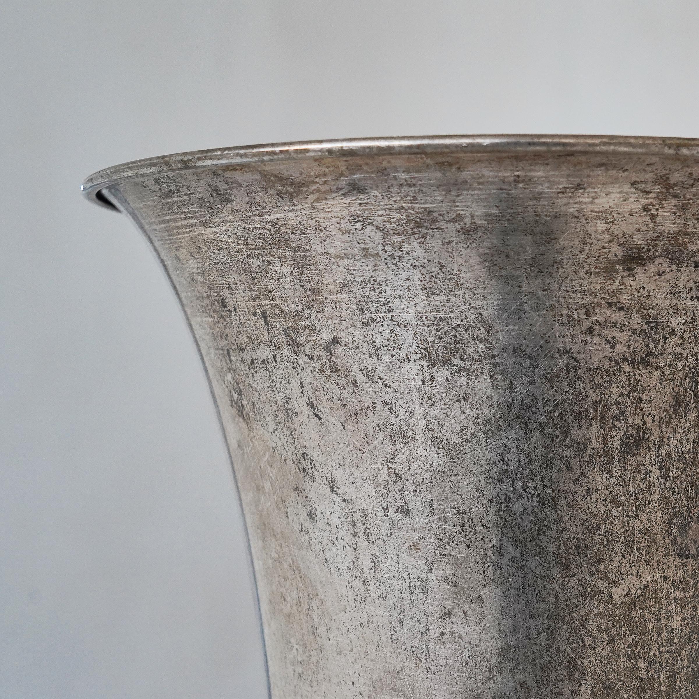 Unknown Patinated Silver Plated Wine Cooler or Vase