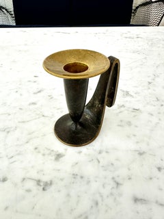 Portavelas de latón macizo patinado Karl Hagenauer, Werkstatte Hagenauer Wien