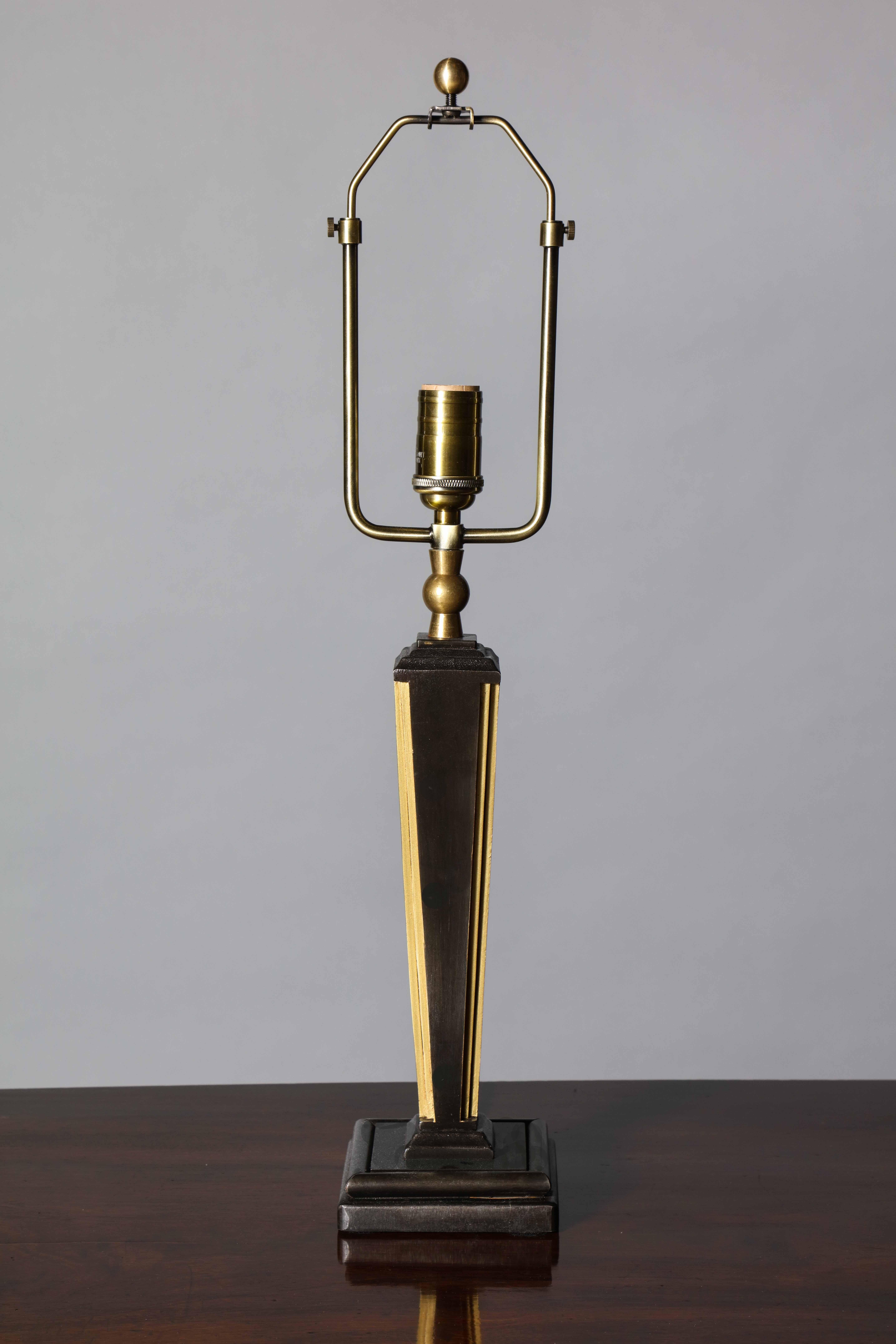Mid-Century Modern Contemporary Neoclassical 'Inverted' Table Lamp with Gold Detail For Sale
