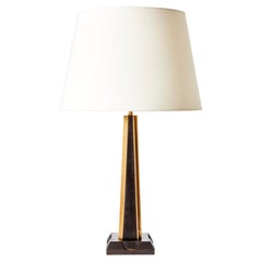 Contemporary Art Deco 'Meso' Table Lamp with Inlayed Brass