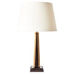 Lampada da tavolo contemporanea Art Deco 'Meso' con intarsi in ottone