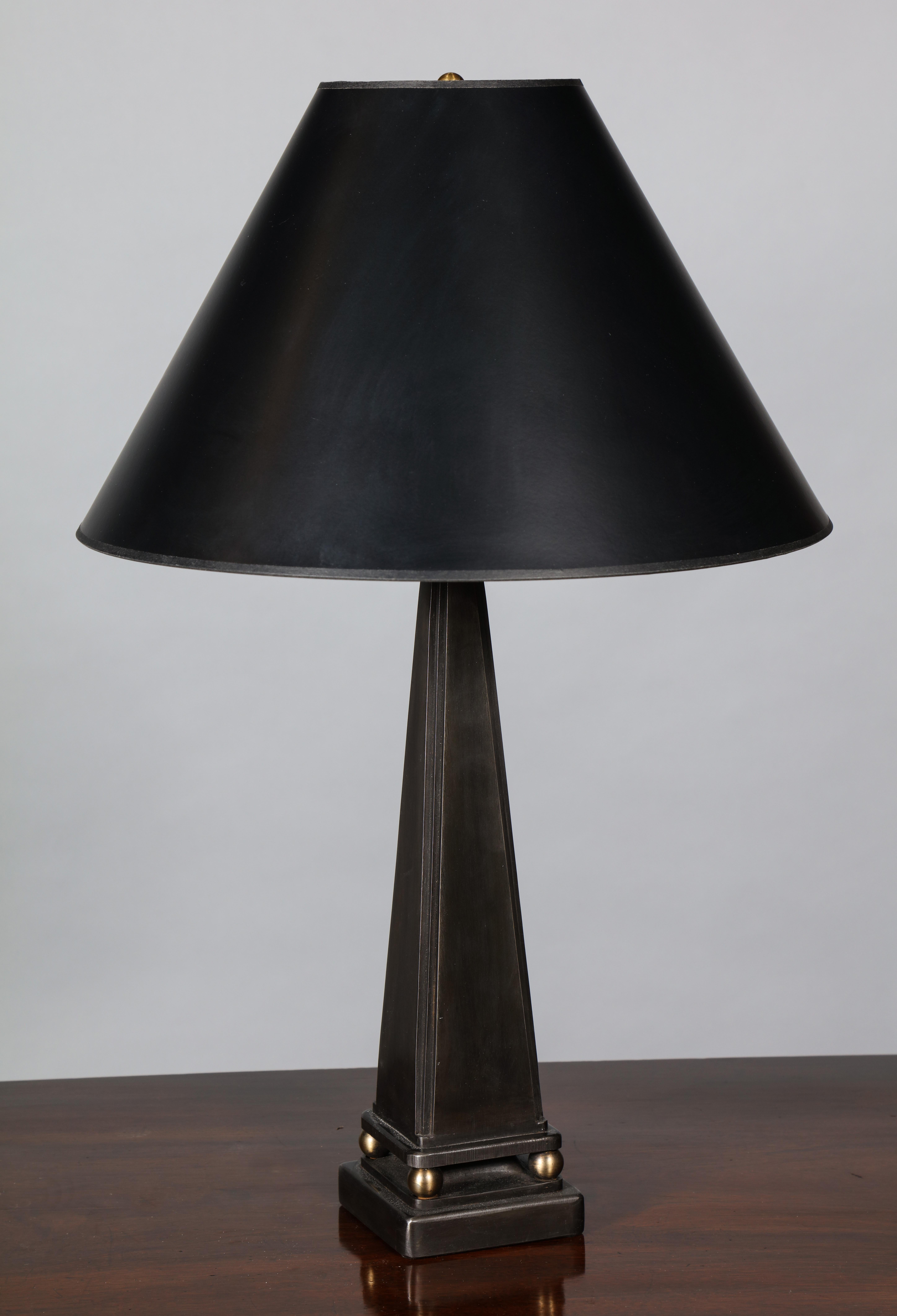 Mid-Century Modern Contemporary Neoclassical 'Obelisk' Table Lamp For Sale