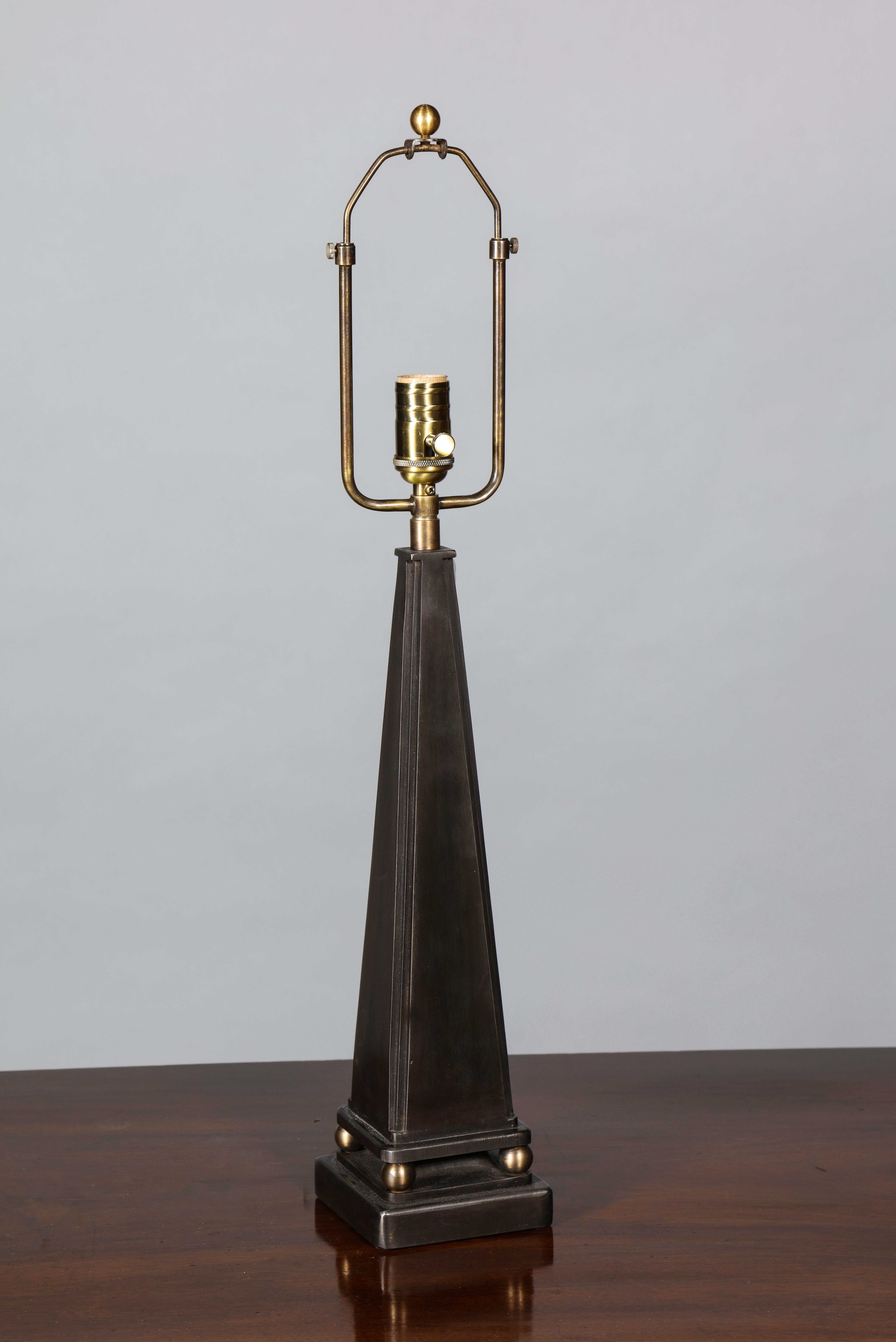 American Contemporary Neoclassical 'Obelisk' Table Lamp For Sale