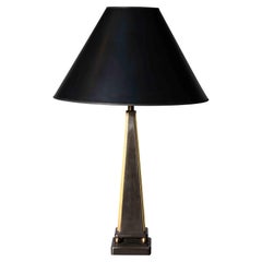Contemporary Neoclassical 'Obelisk' Table Lamp with Gold Detailing