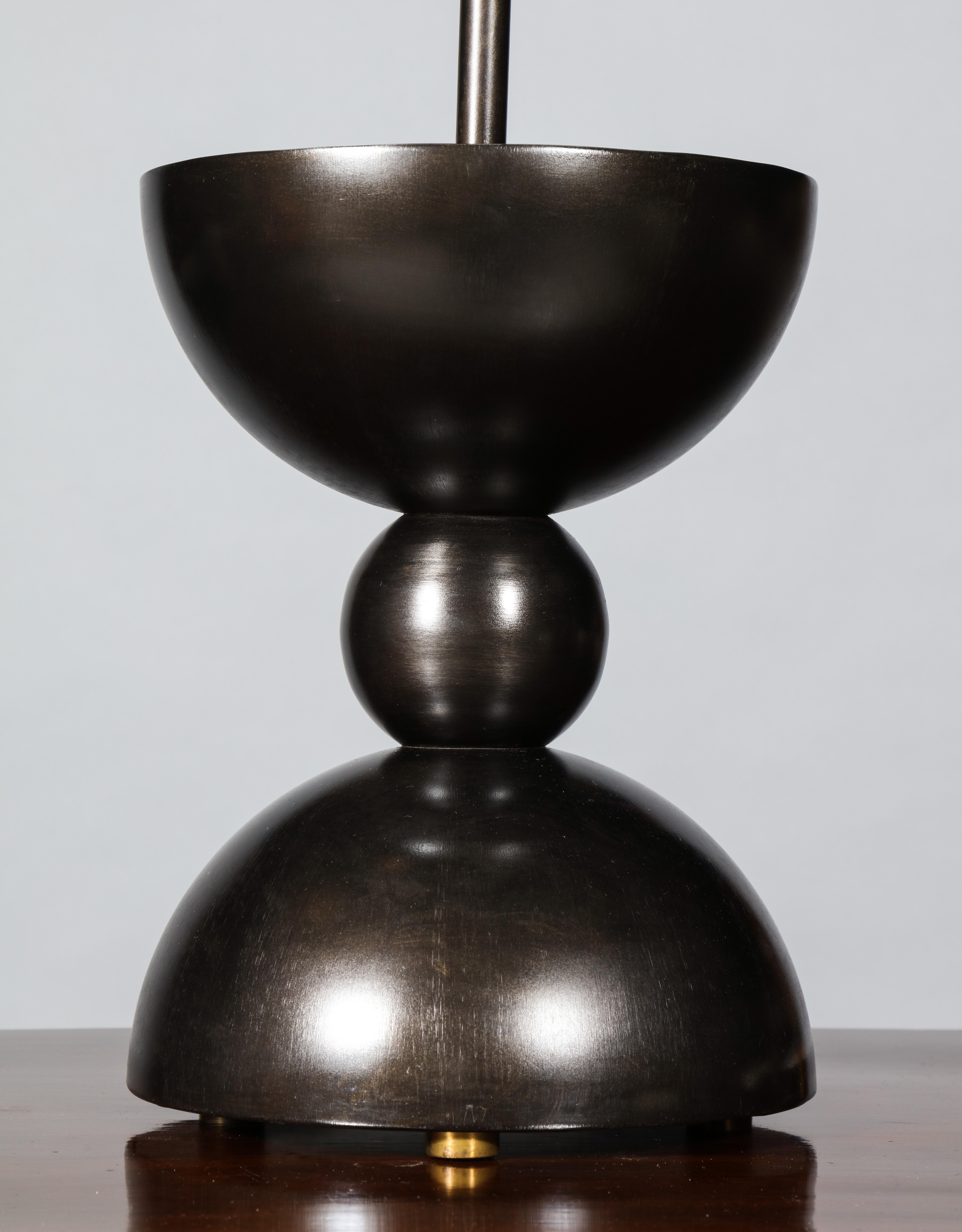 American Contemporary Spherical Formed Table Lamp in the Manner of Constantin Brancusi For Sale