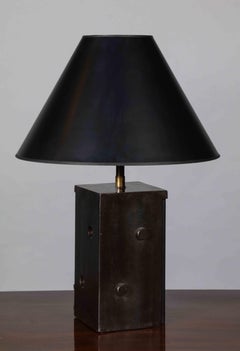 Patinated Steel 'Dice' Table Lamp