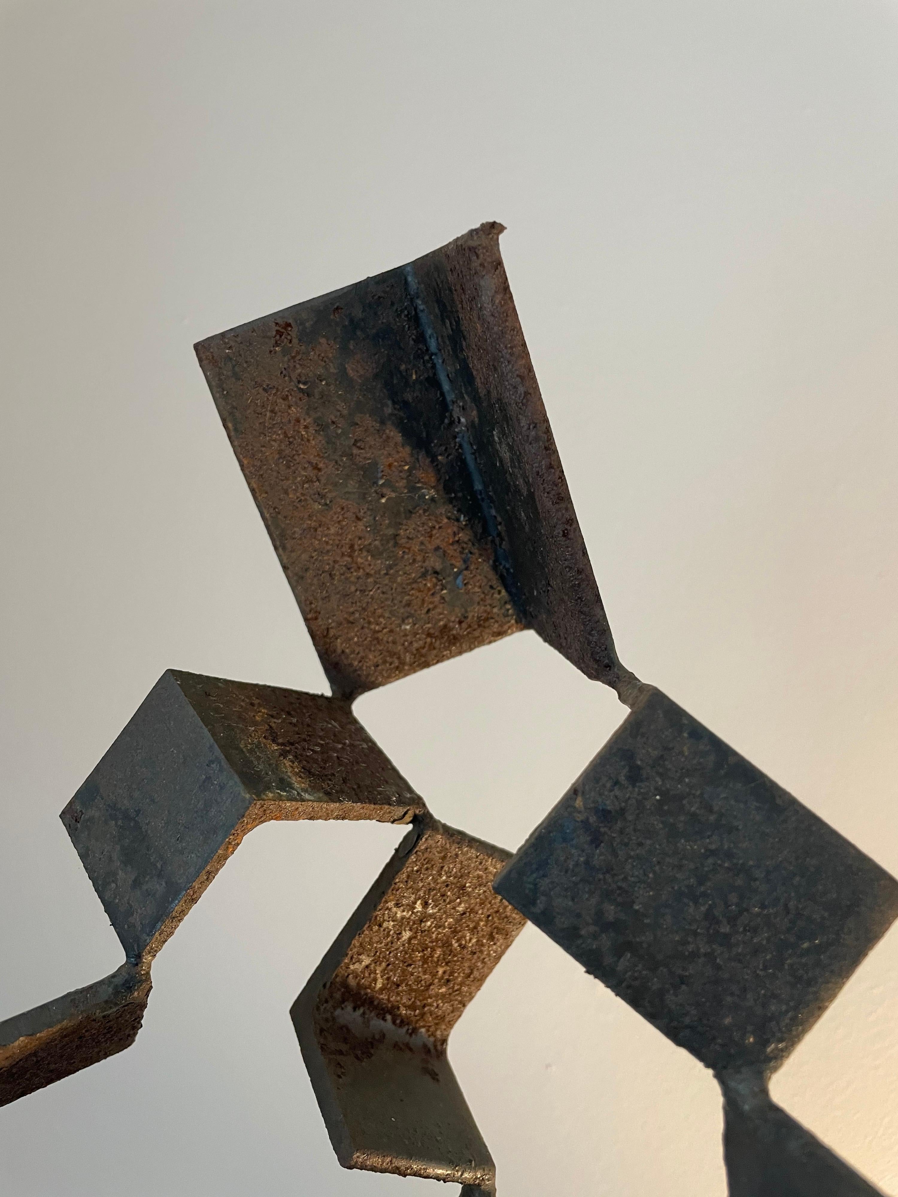 Patinated Steel Modernist Sculpture In Good Condition For Sale In St.Petersburg, FL