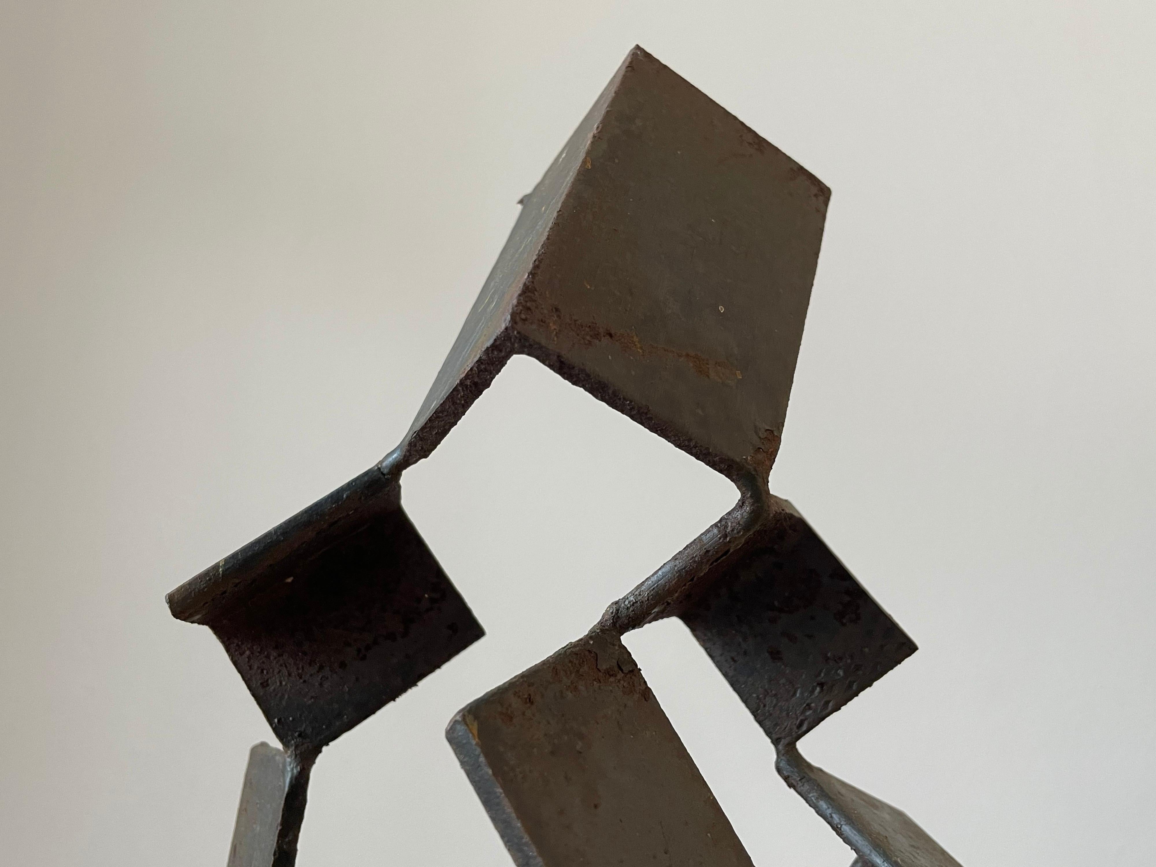 Late 20th Century Patinated Steel Modernist Sculpture For Sale