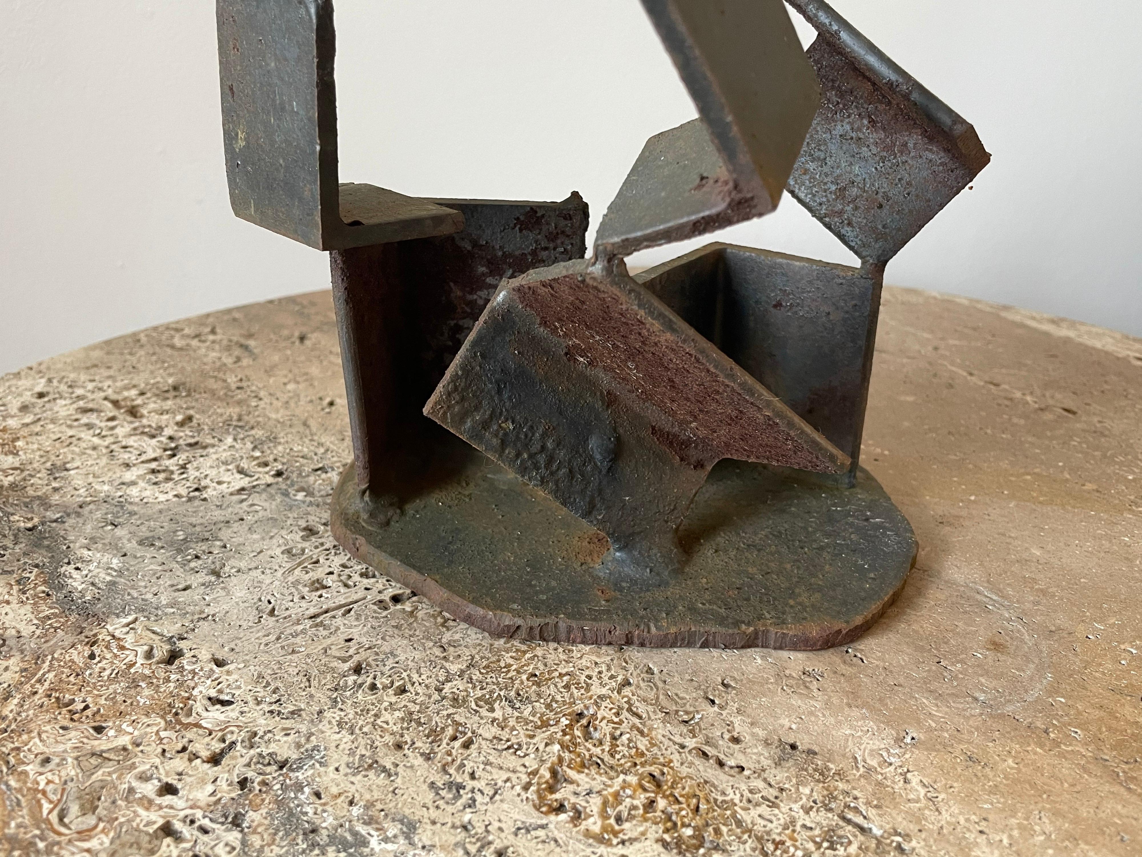 Patinated Steel Modernist Sculpture For Sale 2