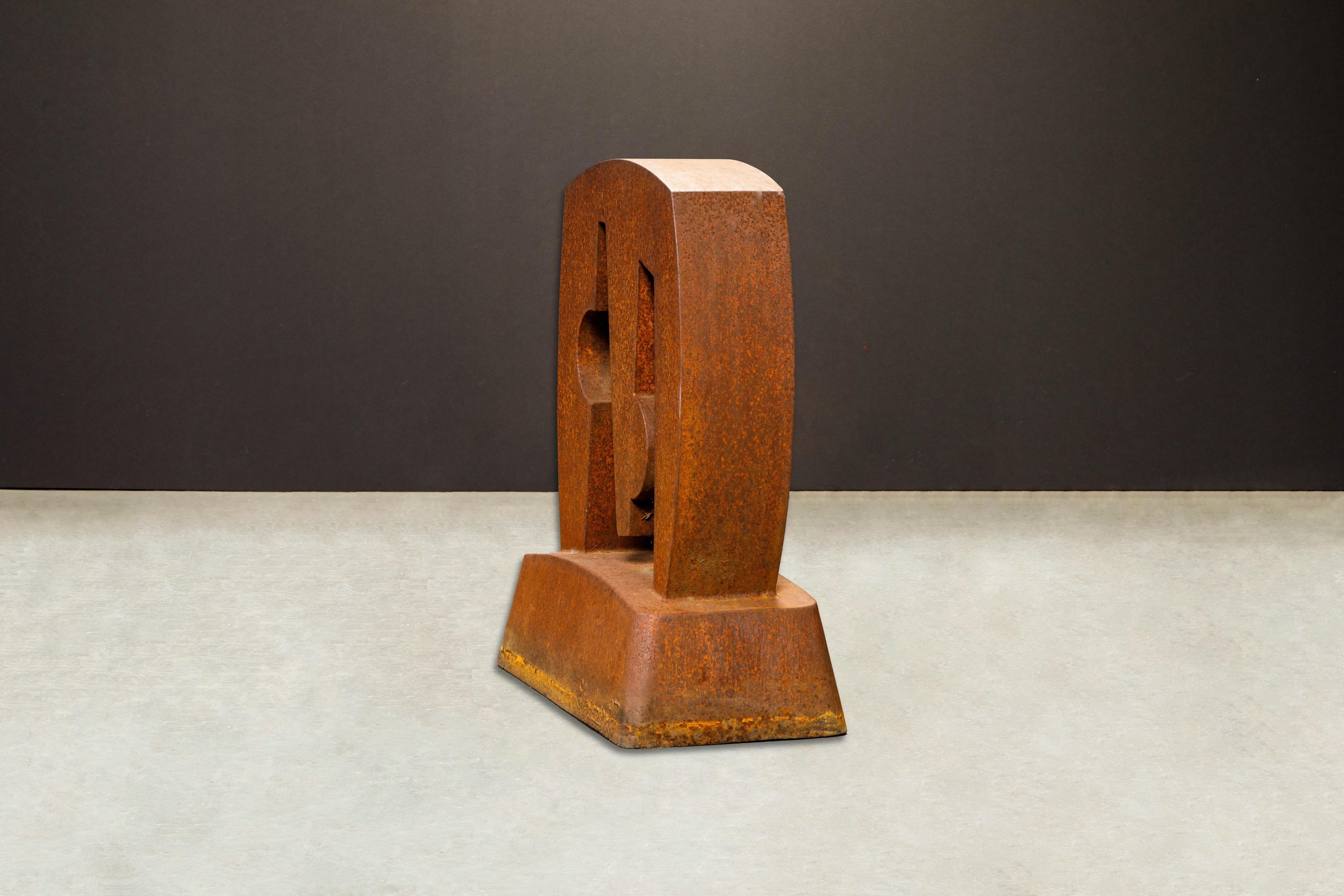 Patinated Steel Sculpture by Arnie Garborg, Signed and Dated 1997 In Good Condition In Los Angeles, CA
