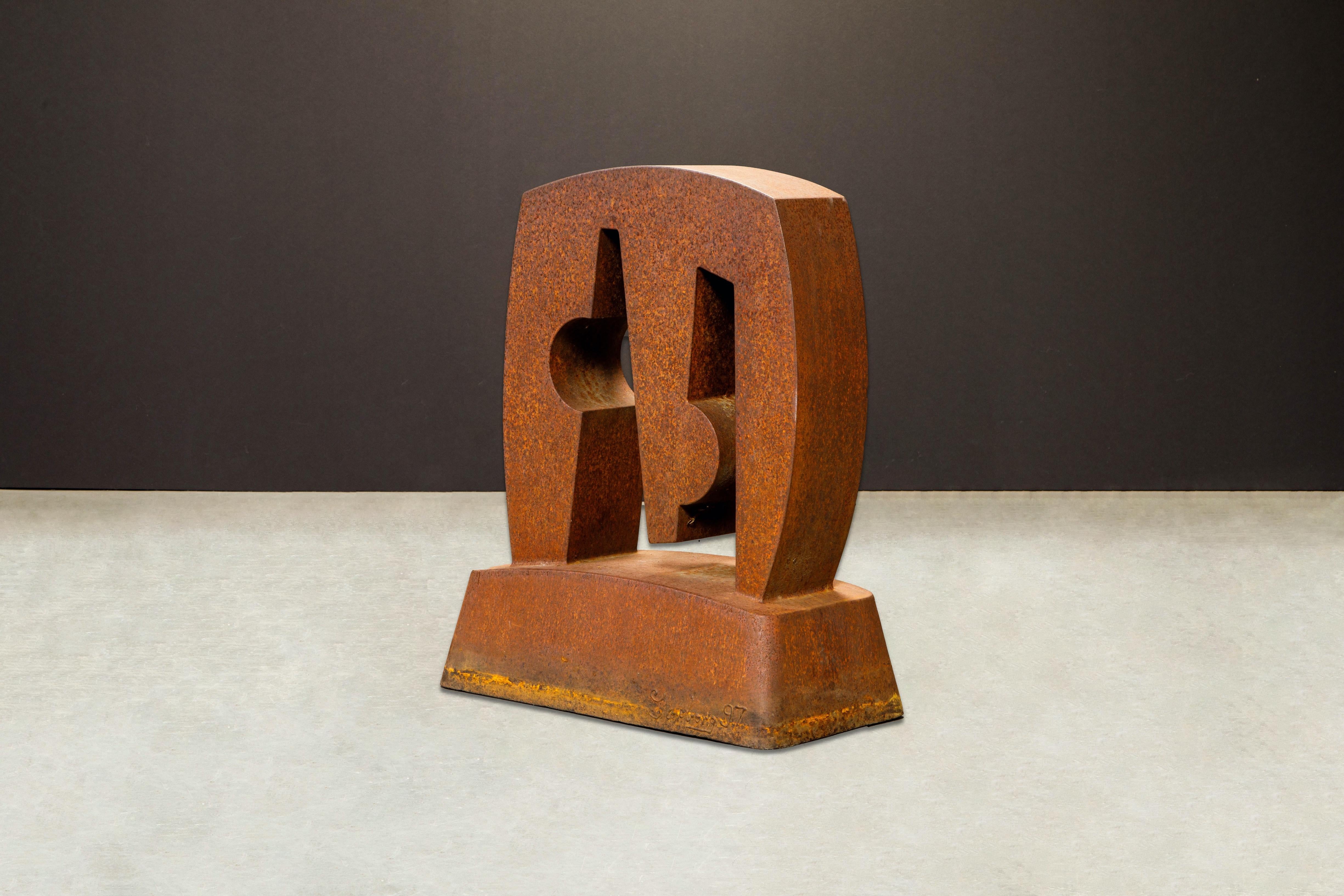 Late 20th Century Patinated Steel Sculpture by Arnie Garborg, Signed and Dated 1997