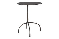 Patinated Steel Side table with Hammered Legs