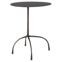 Patinated Steel Side table with Hammered Legs
