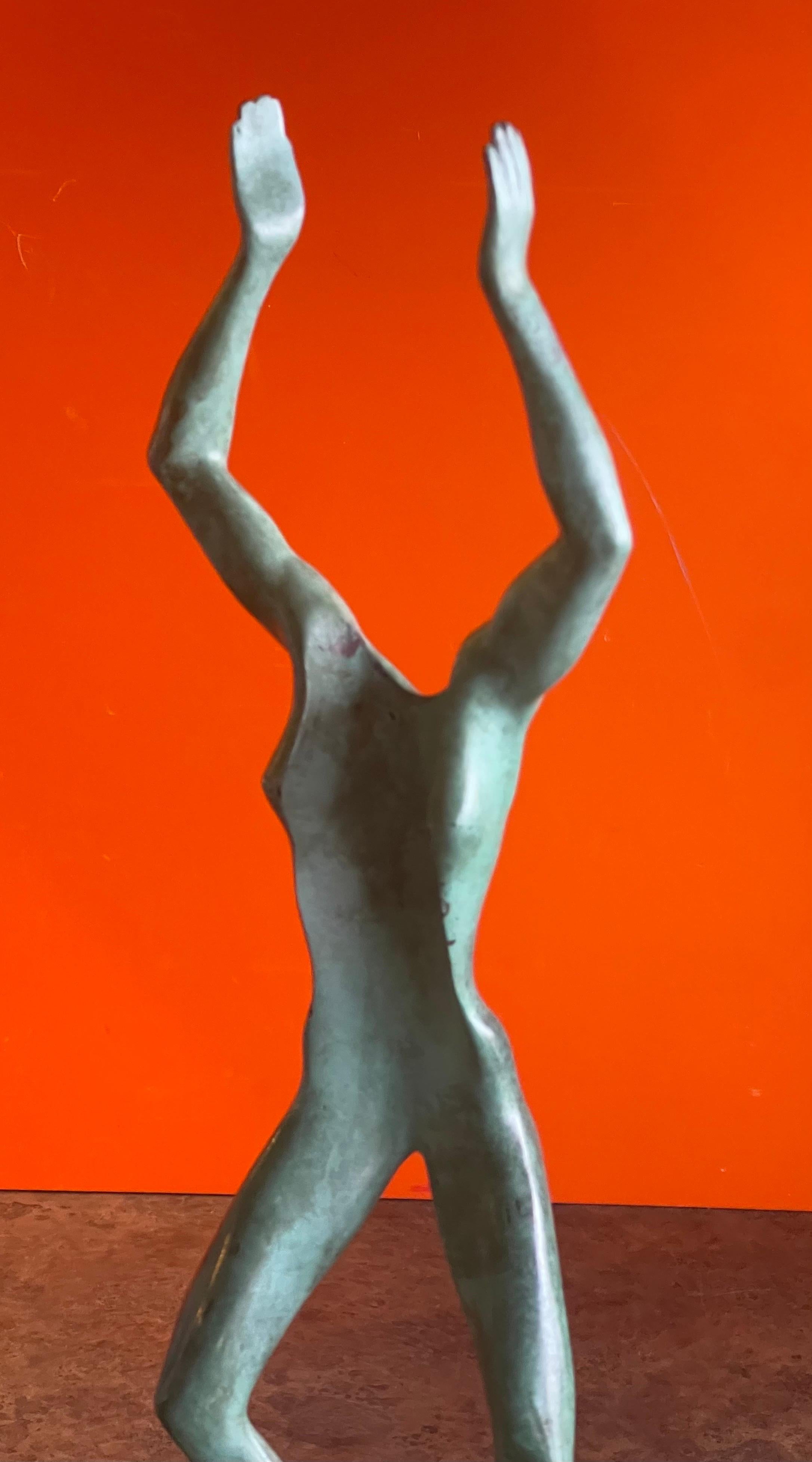 Patinated Verdigras Bronze Figurative Sculpture by Venturi Arte Bologna For Sale 4