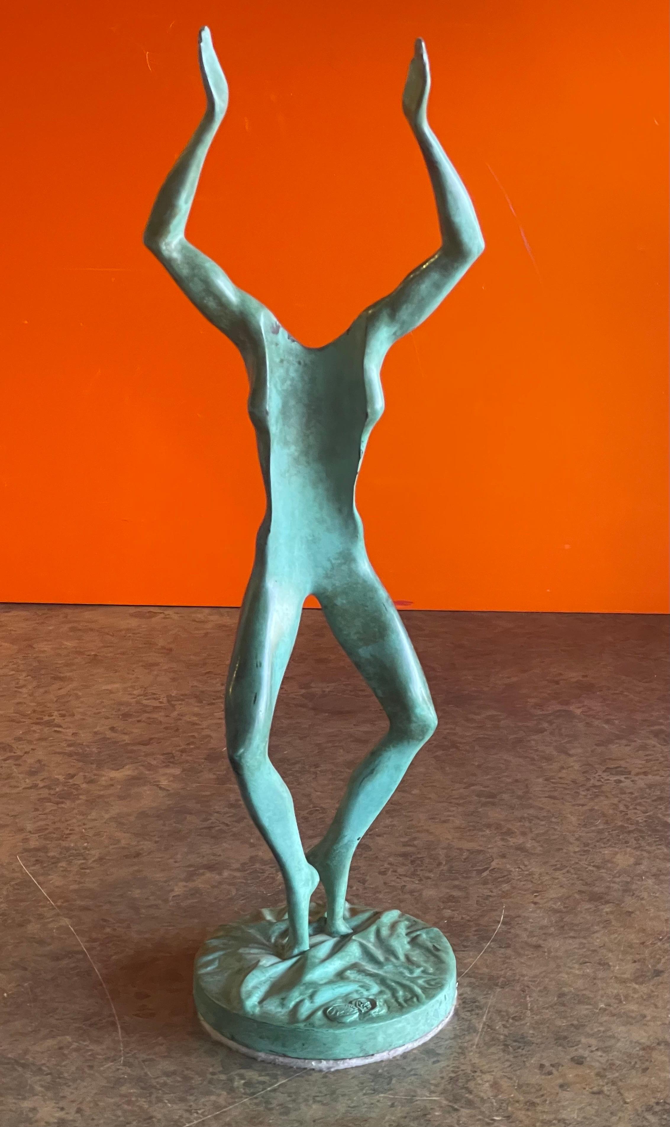 Patinated Verdigras Bronze Figurative Sculpture by Venturi Arte Bologna For Sale 8