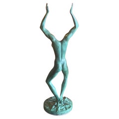 Patinated Verdigras Bronze Figurative Sculpture by Venturi Arte Bologna