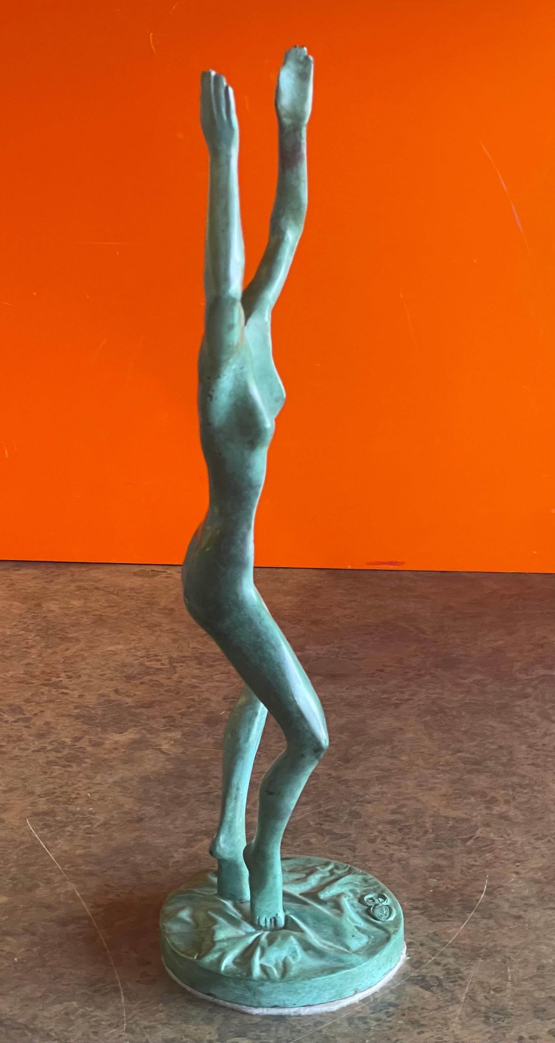 Patinated Verdigras Bronze Figurative Sculpture by Venturi Arte Bologna In Good Condition For Sale In San Diego, CA