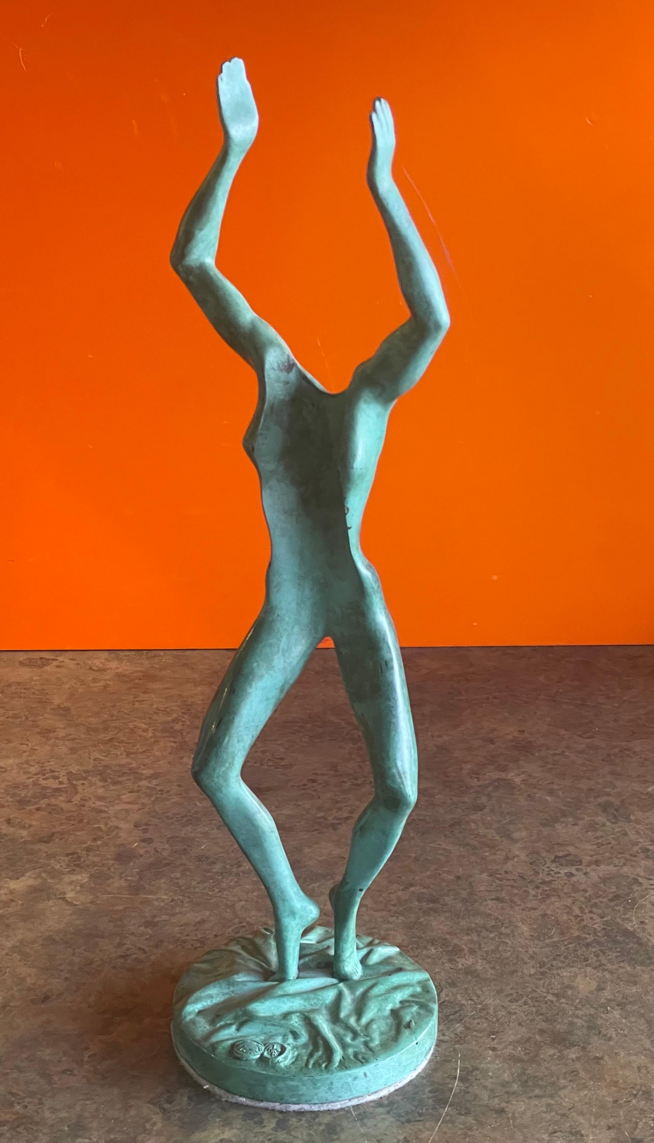 Patinated Verdigras Bronze Figurative Sculpture by Venturi Arte Bologna For Sale 1